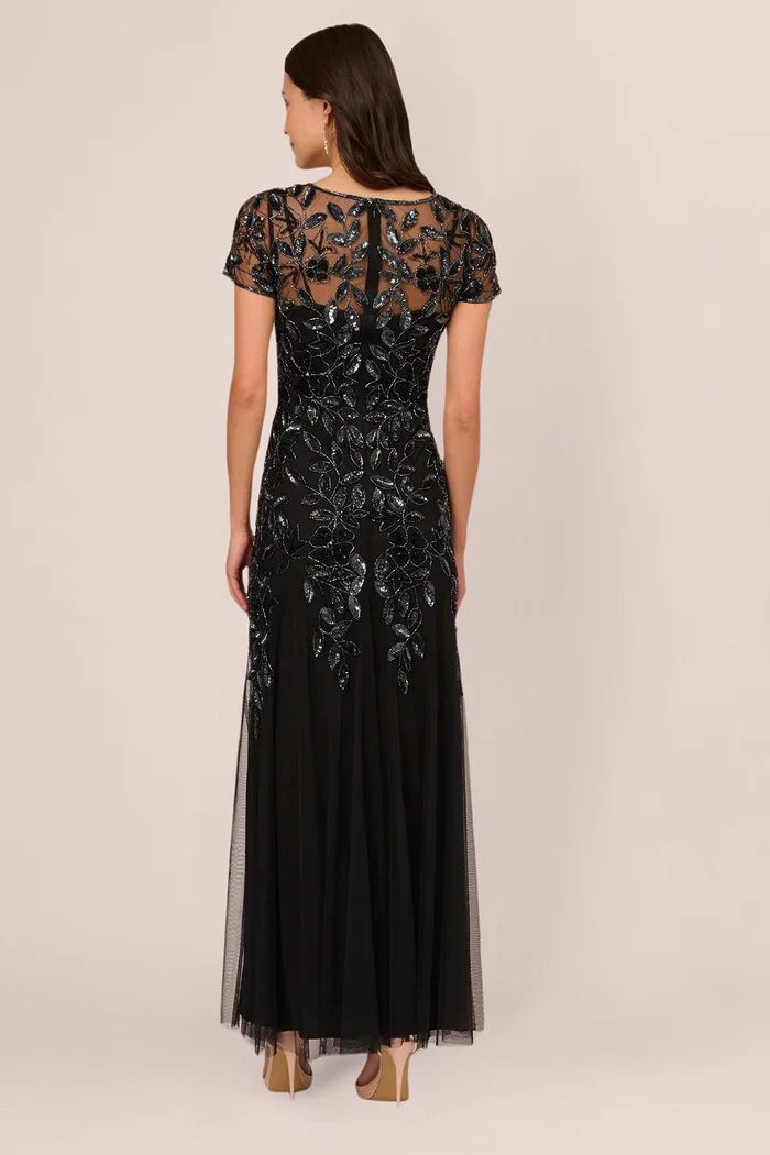 Beaded Mother of the Bride and Groom Dress in Black