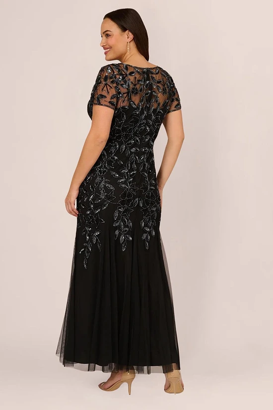 Beaded Mother of the Bride and Groom Dress in Black