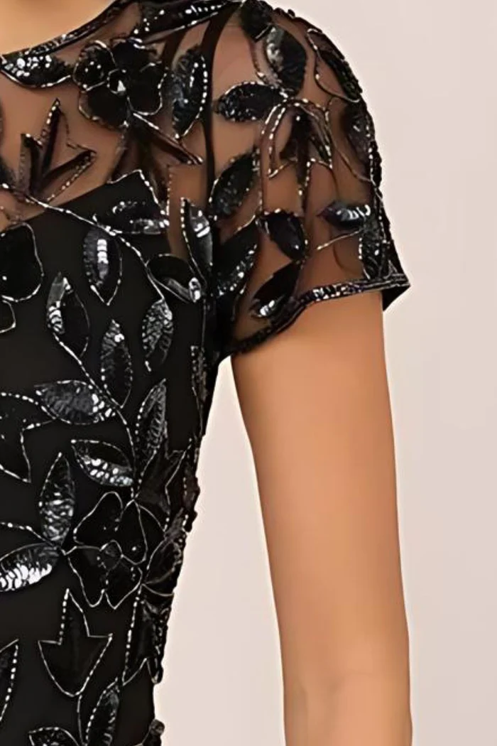 Beaded Mother of the Bride and Groom Dress in Black