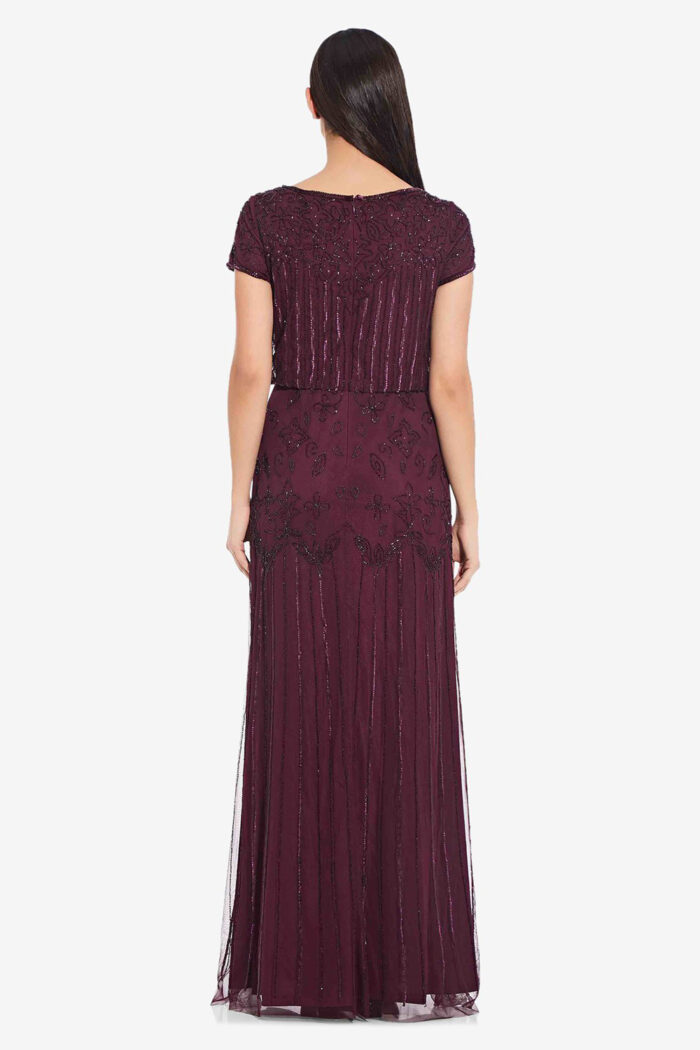 GLORIANA SHORT SLEEVE BEADED GOWN– CASSIS 2