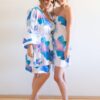 Aria White Floral Satin Robe