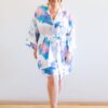 Aria White Floral Satin Robe
