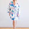 Aria White Floral Satin Robe
