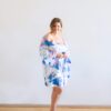 Aria White Floral Satin Robe