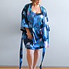 Sienna Navy Blue Floral Satin Robe