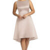 BATEAU NECK SATIN HIGH LOW COCKTAIL DRESS– CAMEO 1