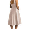 BATEAU NECK SATIN HIGH LOW COCKTAIL DRESS– CAMEO 2