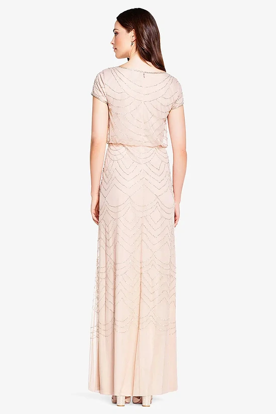 EVELYN ART DECO BEADED GOWN– BLUSH 2