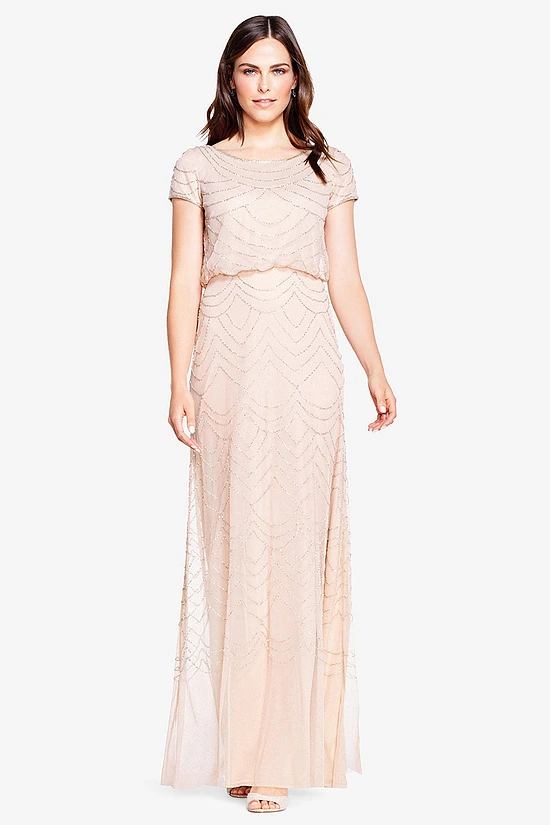 EVELYN ART DECO BEADED GOWN– BLUSH 3