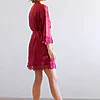 Ella Burgundy Red Lace Satin Robe