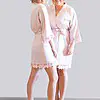 Ella Nude Pink Lace Satin Robe