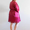 Ella Burgundy Red Lace Satin Robe