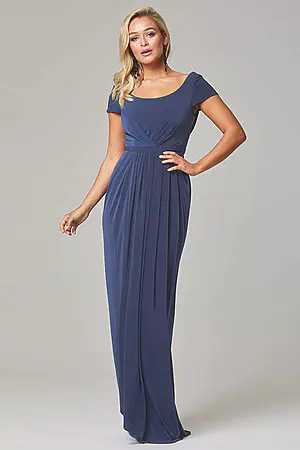 Gloria Cap Sleeve Dress by Tania Olsen - Dusty Indigo