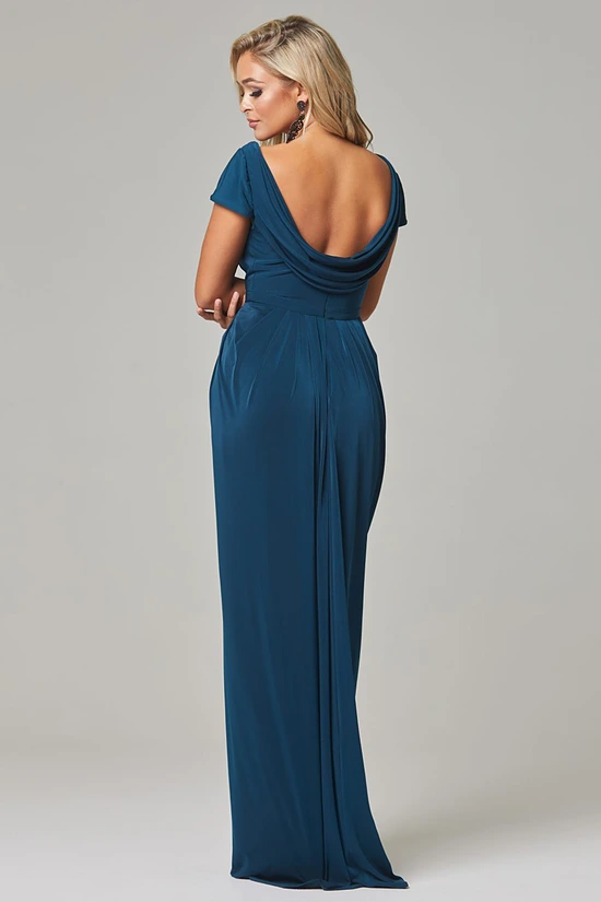 GLORIA CAP SLEEVE DRESS – DUSTY INDIGO 2