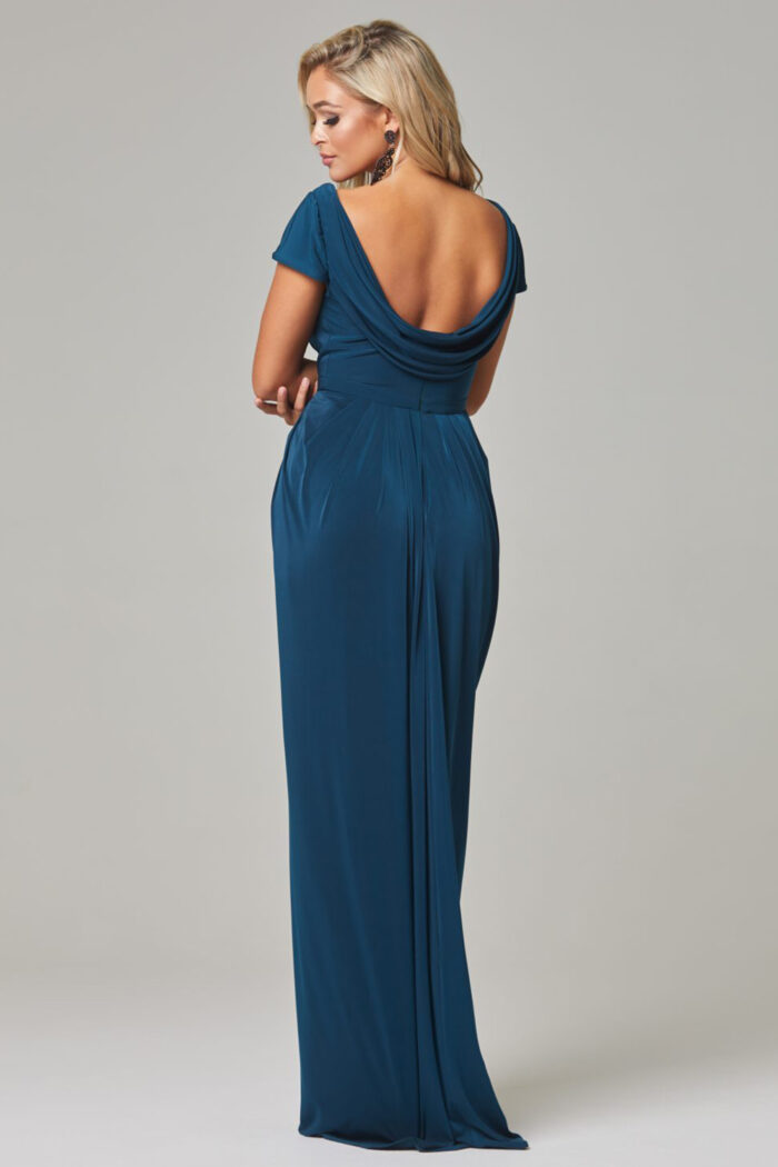 GLORIA CAP SLEEVE DRESS – DUSTY INDIGO 2