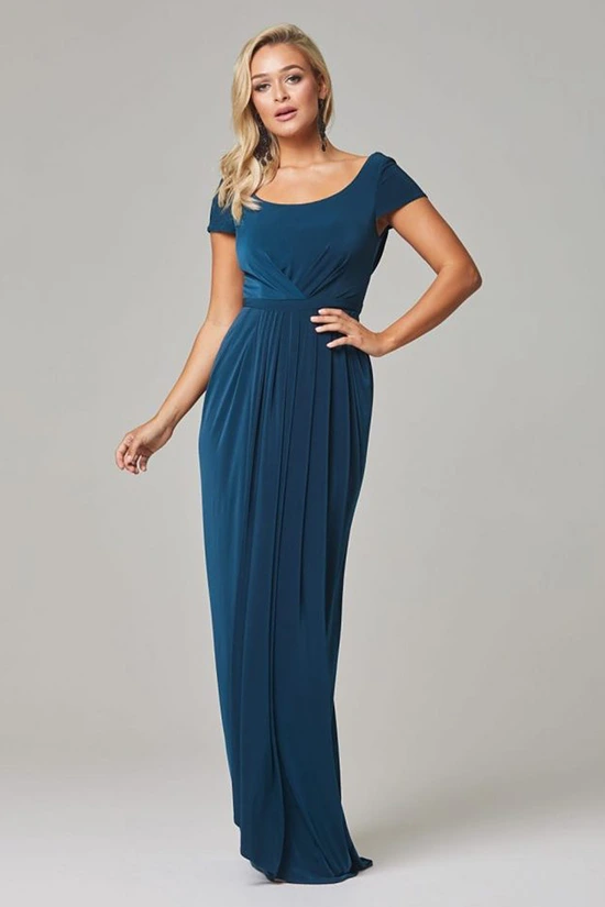 GLORIA CAP SLEEVE DRESS– TEAL 1