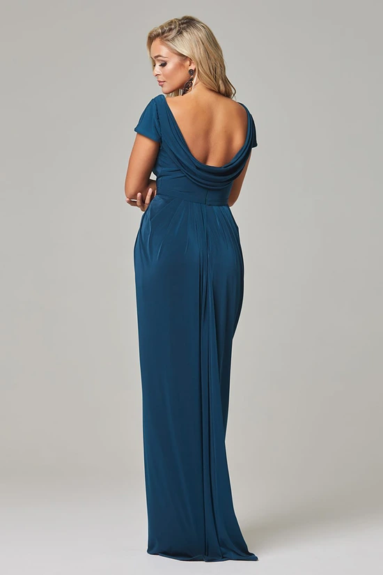 GLORIA CAP SLEEVE DRESS– TEAL 2