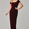 GLORIA CAP SLEEVE DRESS– WINE 1