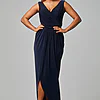 KALANI DRAPED JERSEY DRESS – NAVY BLUE 1