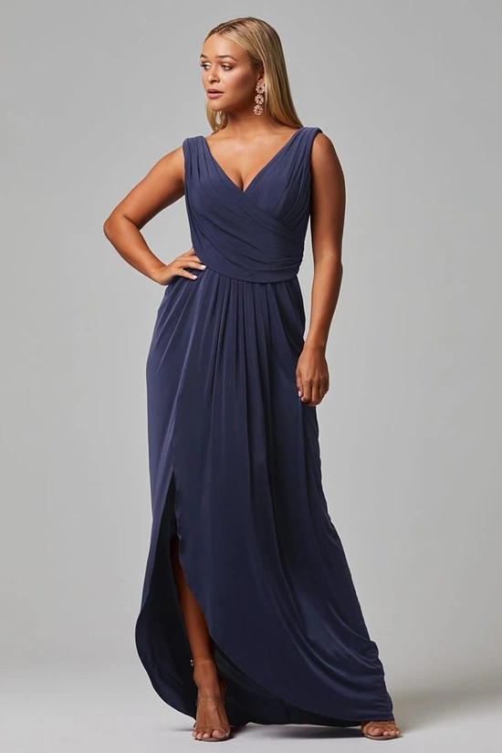KALANI DRAPED JERSEY DRESS– DUSTY 1