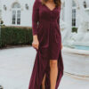 NANCY FULL SLEEVE DRESS – WINE 1