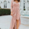 NANCY FULL SLEEVE DRESS– BLUSH PINK 1