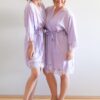 Rosa Lilac Purple Cotton Lace Robe
