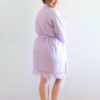Rosa Lilac Purple Cotton Lace Robe