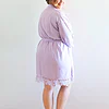 Rosa Lilac Purple Cotton Lace Robe