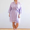 Rosa Lilac Purple Cotton Lace Robe