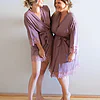 Rosa Mauve Purple Cotton Lace Robe