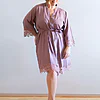 Rosa Mauve Purple Cotton Lace Robe
