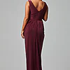 Kalani Draped Jersey Dress by Tania Olsen - Wine