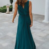 NOVARA COWL JERSEY DRESS – PINE GREEN 2