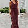 NOVARA COWL JERSEY DRESS – WINE RED 1