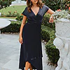 Napier Satin Cocktail Gown by Tania Olsen - Navy Blue