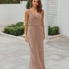Novara Cowl Jersey Dress by Tania Olsen - Champagne