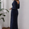 MADONNA SEQUIN EVENING GOWN– NAVY BLUE 2