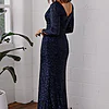 MADONNA SEQUIN EVENING GOWN– NAVY BLUE 2