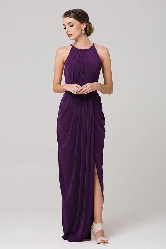 SANDRA HIGH NECK DRESS – PURPLE 1