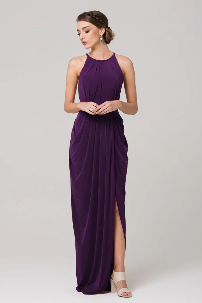 SANDRA HIGH NECK DRESS – PURPLE 1