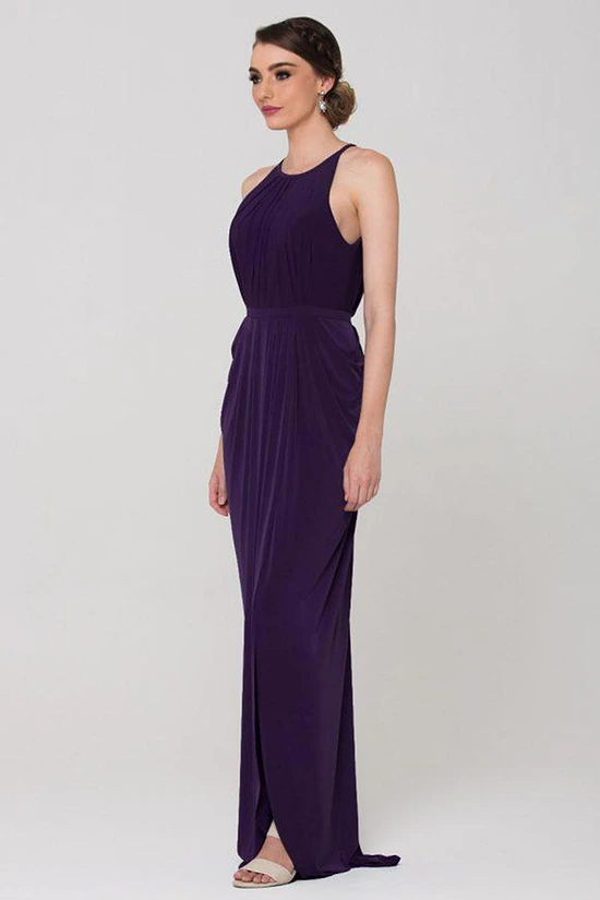 SANDRA HIGH NECK DRESS – PURPLE 2
