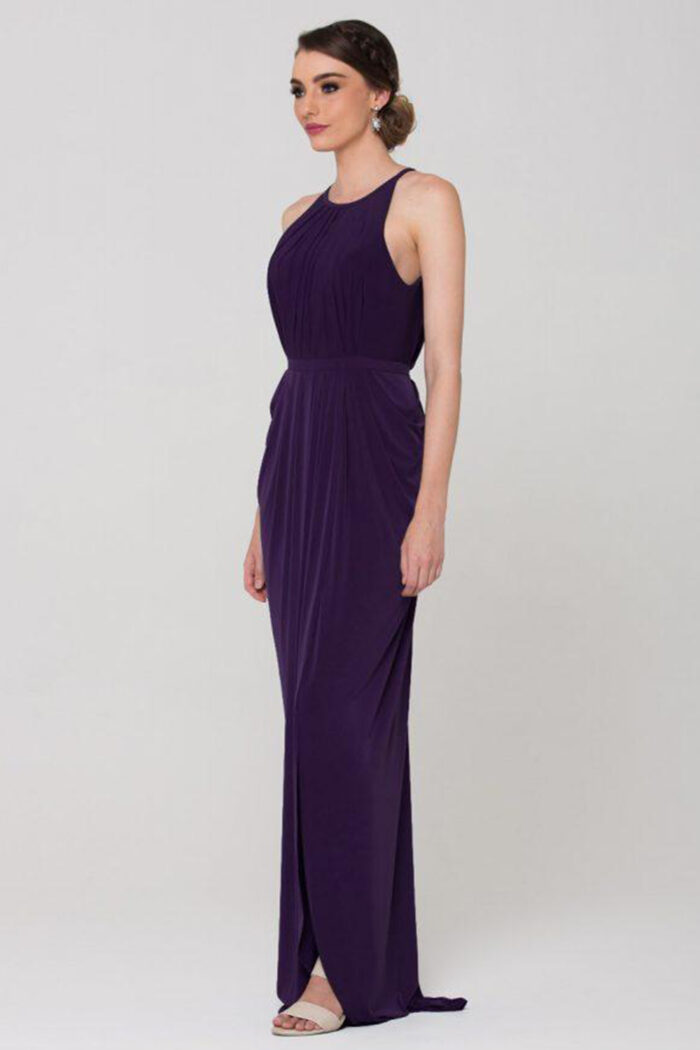SANDRA HIGH NECK DRESS – PURPLE 2