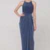 SANDRA HIGH NECK DRESS– DUSTY INDIGO 1