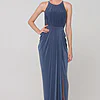 SANDRA HIGH NECK DRESS– DUSTY INDIGO 1