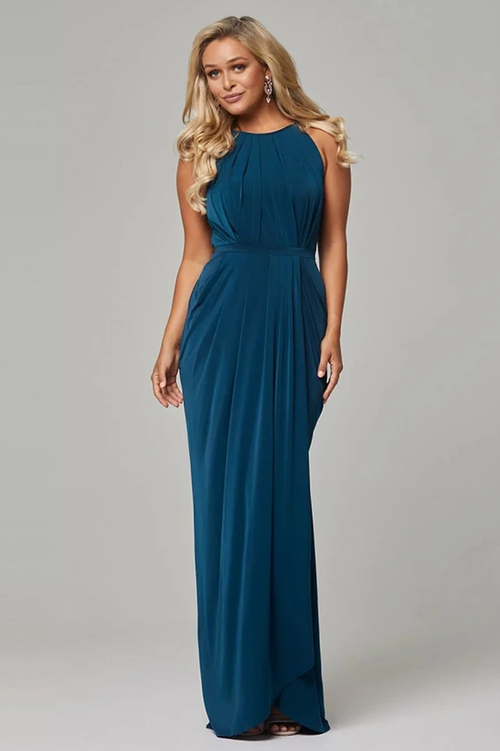 SANDRA HIGH NECK DRESS– TEAL 1