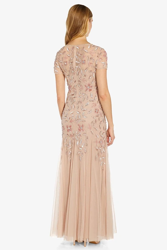 JULIA FLORAL BEADED GOWN– BLUSH 2
