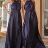 LINDEN SATIN GOWN– MIDNIGHT BLUE 1
