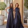 Linden Satin Gown by Tania Olsen - Midnight Blue