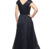 CORA ASYMMETRIC SEQUIN GOWN IN NAVY 3